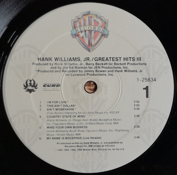 Hank Williams Jr. : Greatest Hits III (LP, Comp)