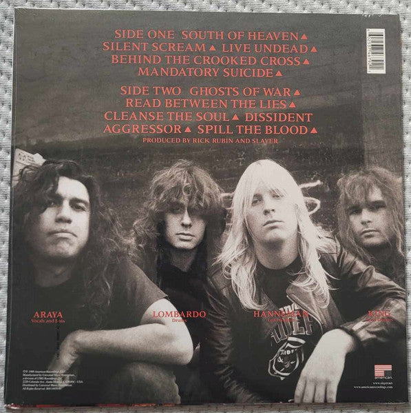 Slayer : South Of Heaven (LP, Album, RE)
