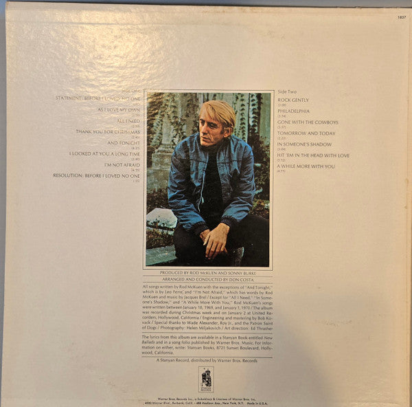 Rod McKuen : New Ballads (LP, Album, RP, San)
