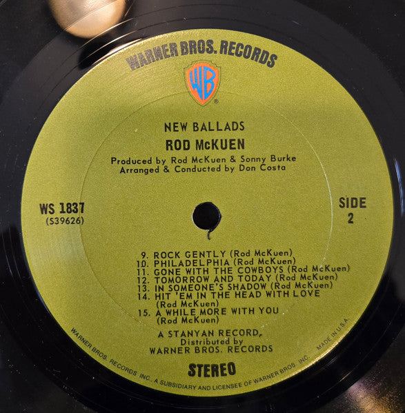 Rod McKuen : New Ballads (LP, Album, RP, San)
