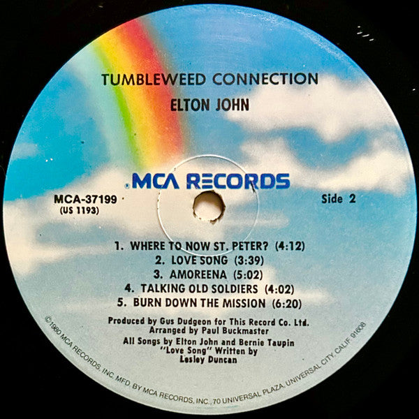 Elton John : Tumbleweed Connection (LP, Album, RE, Pin)