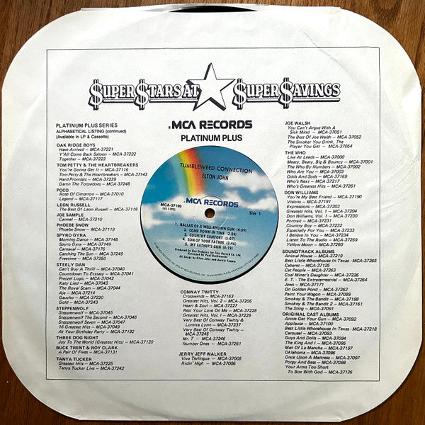 Elton John : Tumbleweed Connection (LP, Album, RE, Pin)