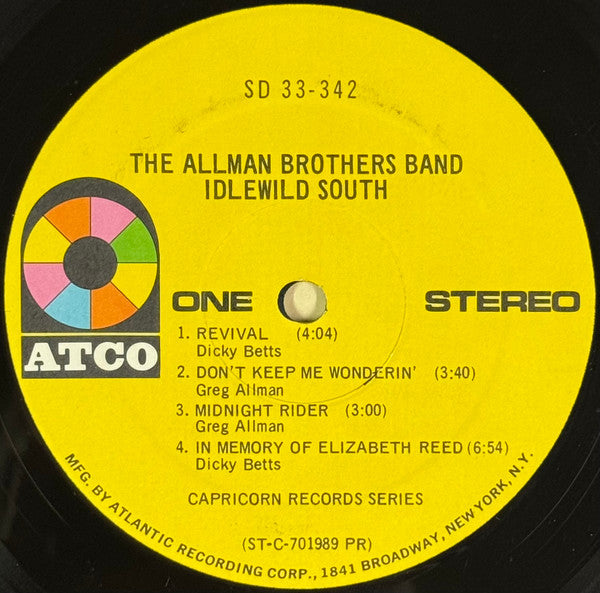 The Allman Brothers Band : Idlewild South (LP, Album, Club, PR )