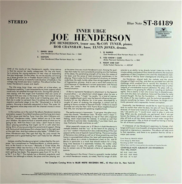 Joe Henderson : Inner Urge (2x12", Album, Ltd, Num, RE, Gat)