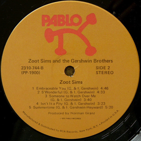 Zoot Sims : Zoot Sims And The Gershwin Brothers (LP, Album)