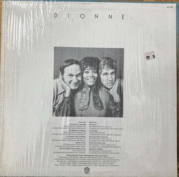 Dionne Warwicke* : Dionne (LP, Album, Pit)