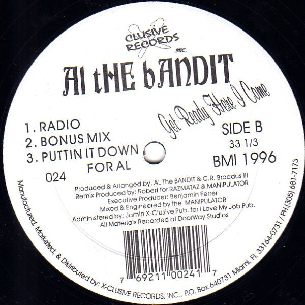 Al The Bandit : Get Ready Here I Come (12")