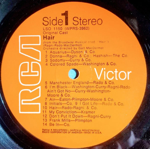 Various : Hair - The American Tribal Love-Rock Musical (The Original Broadway Cast Recording) (LP, Album, RP, Ind)