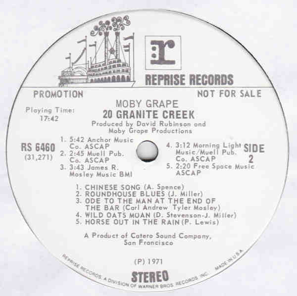 Moby Grape : 20 Granite Creek (LP, Album, Promo)