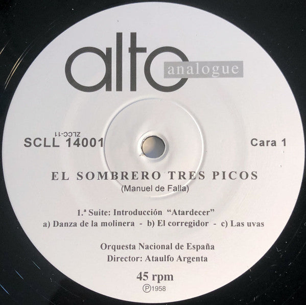Manuel De Falla, Ataulfo Argenta*, Orquesta Nacional De España : El Sombrero De Tres Pico (12", RE)