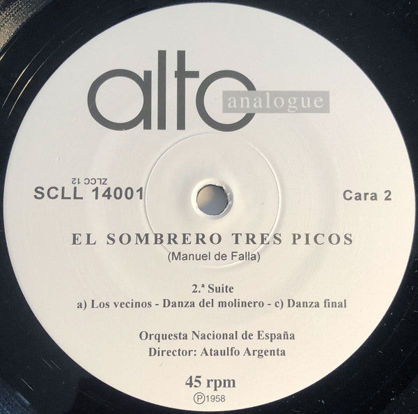 Manuel De Falla, Ataulfo Argenta*, Orquesta Nacional De España : El Sombrero De Tres Pico (12", RE)