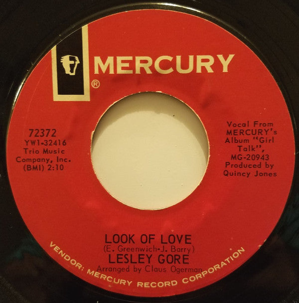 Lesley Gore : Look Of Love / Little Girl Go Home (7", Styrene, Ric)