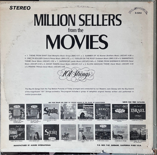 101 Strings : Million Sellers From The Movies (LP, Album)