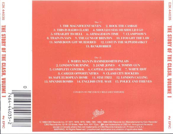 The Clash : The Story Of The Clash Volume 1 (2xCD, Comp)