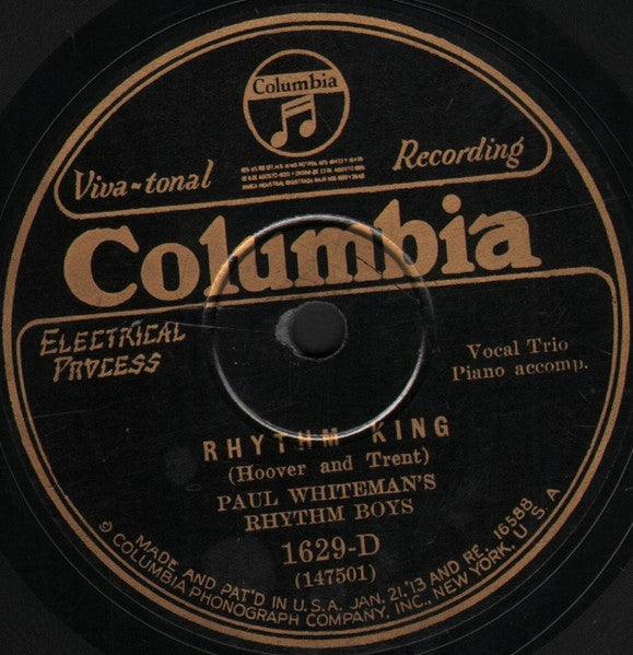 Paul Whiteman's Rhythm Boys : My Suppressed Desire / Rhythm King (Shellac, 10")