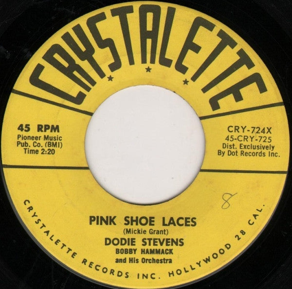 Dodie Stevens : Pink Shoe Laces (7", Single, Ind)