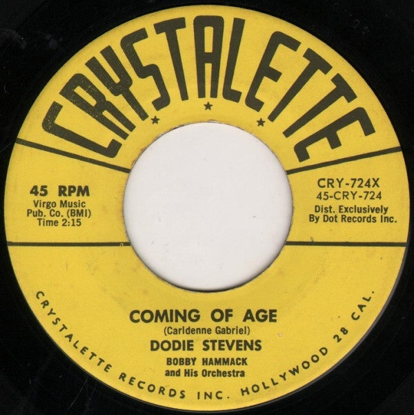 Dodie Stevens : Pink Shoe Laces (7", Single, Ind)