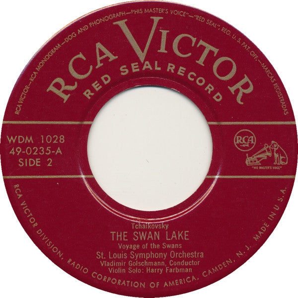 Tchaikovsky* / St. Louis Symphony Orchestra*, Vladimir Golschmann : The Swan Lake (5x7", Mono, Red + Box, Album)