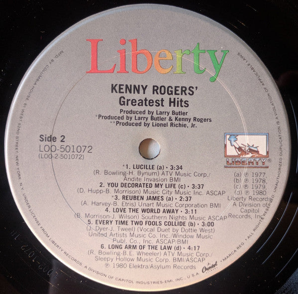 Kenny Rogers : Greatest Hits (LP, Comp, Club)