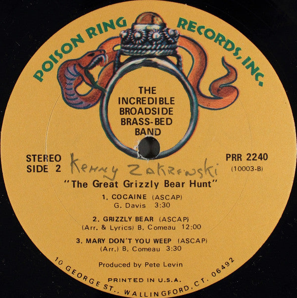 The Incredible Broadside Brass Bed Band : The Great Grizzly Bear Hunt (LP, Album)