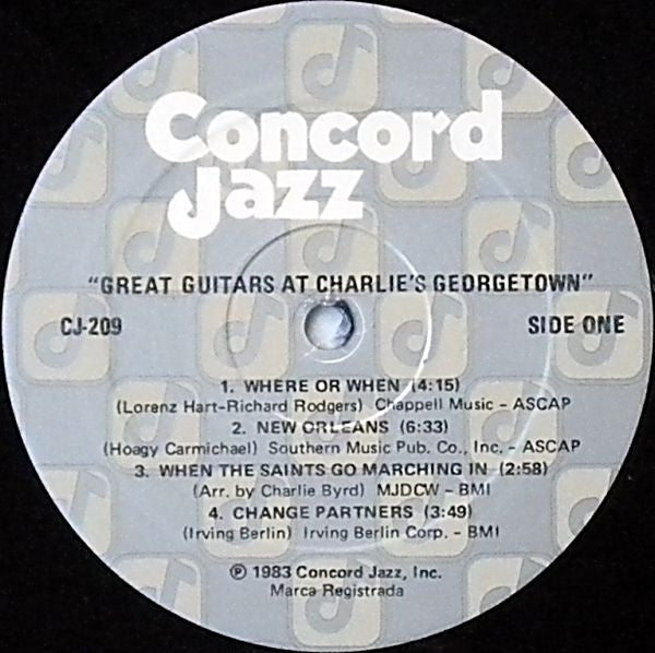 Great Guitars* - Charlie Byrd - Barney Kessel - Herb Ellis : Great Guitars At Charlie's Georgetown (LP, Album)
