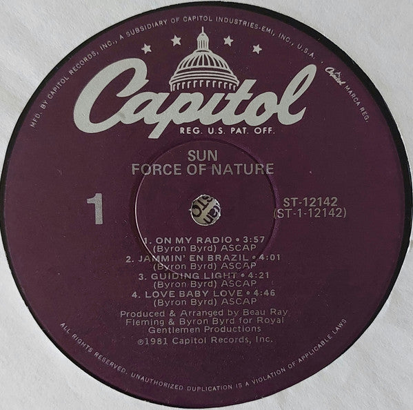 Sun (7) : Force Of Nature (LP, Album, Win)