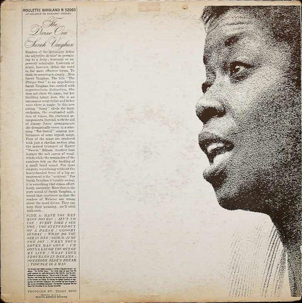 Sarah Vaughan : The Divine One (LP, Album, Mono)