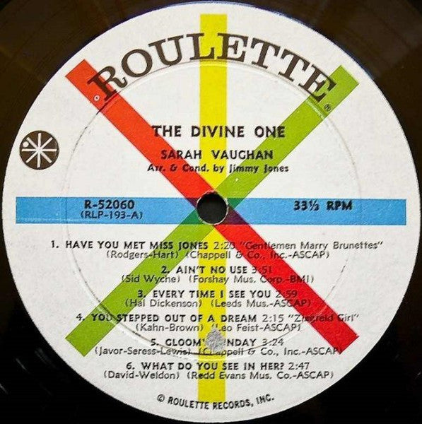 Sarah Vaughan : The Divine One (LP, Album, Mono)
