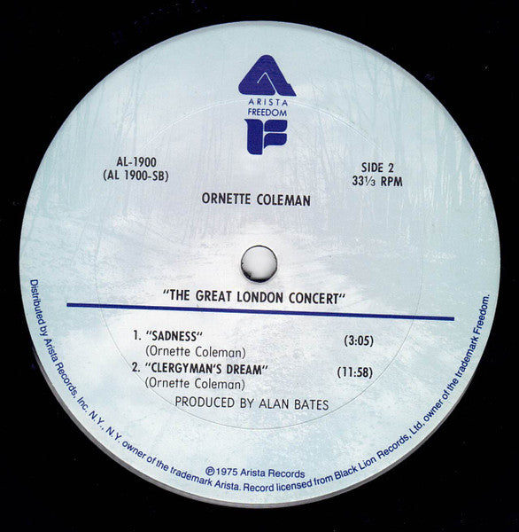 Ornette Coleman : The Great London Concert (2xLP, Album, RE, San)