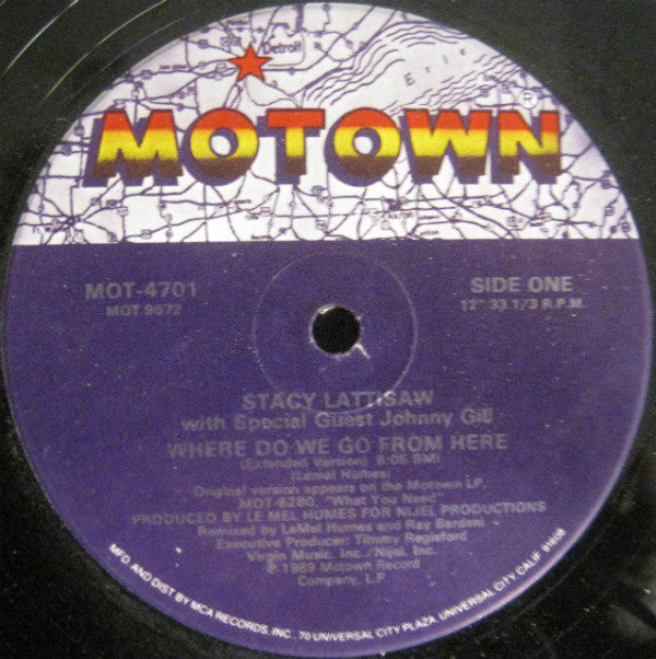 Stacy Lattisaw With Special Guest Johnny Gill : Where Do We Go From Here (12", Single, Glo)