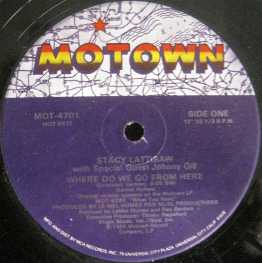 Stacy Lattisaw With Special Guest Johnny Gill : Where Do We Go From Here (12", Single, Glo)
