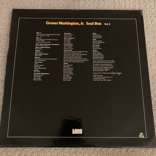 Grover Washington, Jr. : Soul Box Vol. 2 (12", Album)