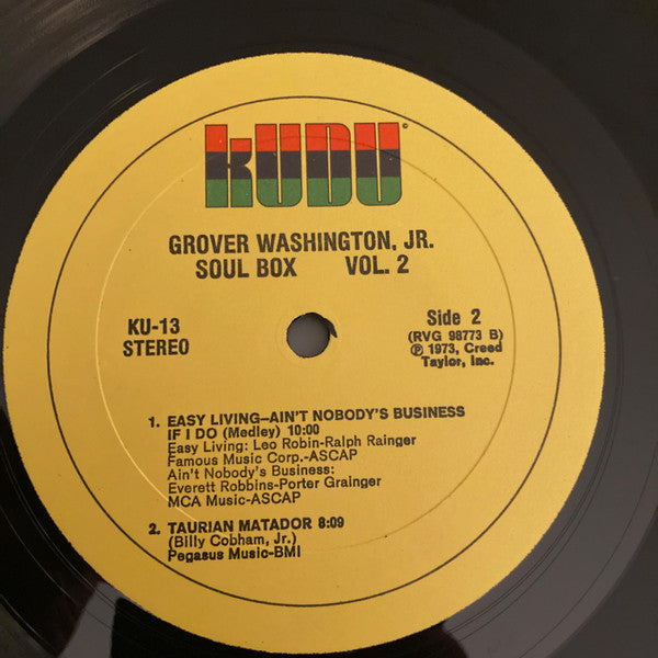 Grover Washington, Jr. : Soul Box Vol. 2 (12", Album)