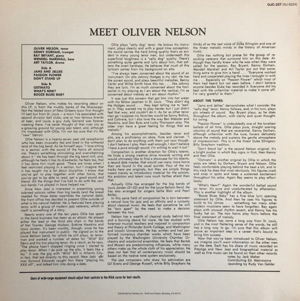 Oliver Nelson : Meet Oliver Nelson (LP, Album, RE)