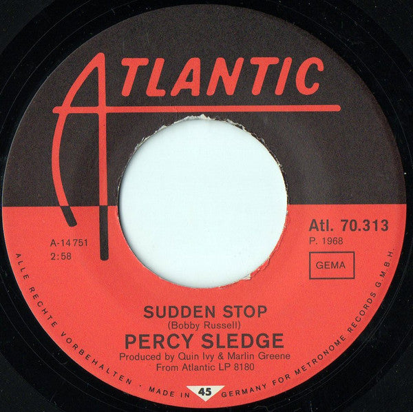 Percy Sledge : Sudden Stop (7", Single)