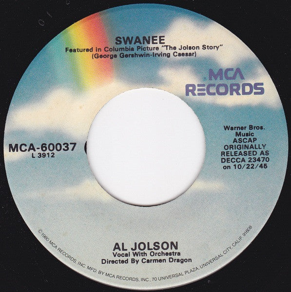 Al Jolson : Swanee / April Showers (7", RE, RP)