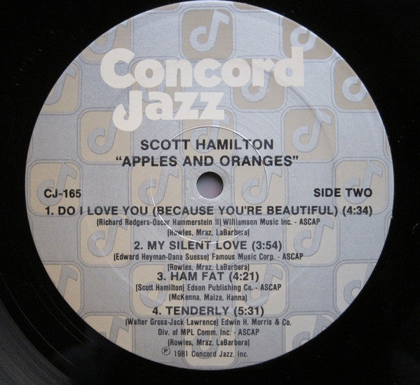 Scott Hamilton : Apples And Oranges (LP, Album)