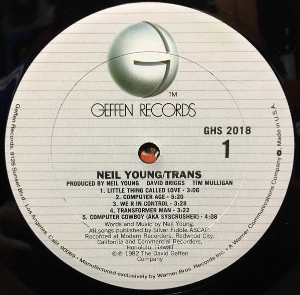 Neil Young : Trans (LP, Album, Club, RP)