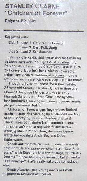 Stan Clarke* : Children Of Forever (LP, Album, Promo)