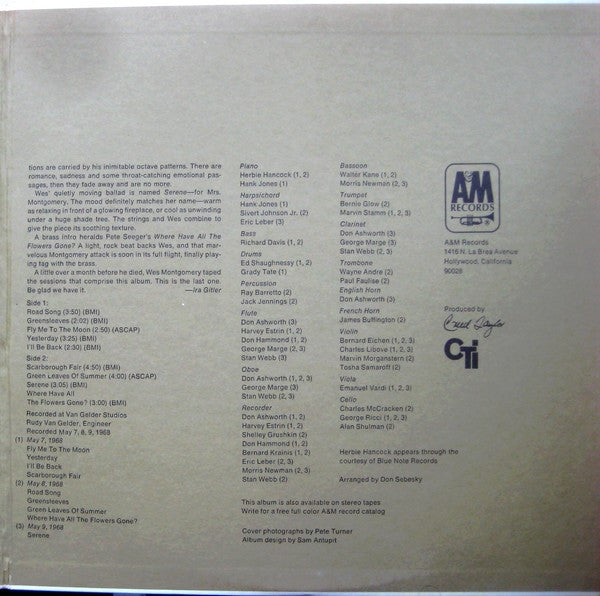 Wes Montgomery : Road Song (LP, Album)