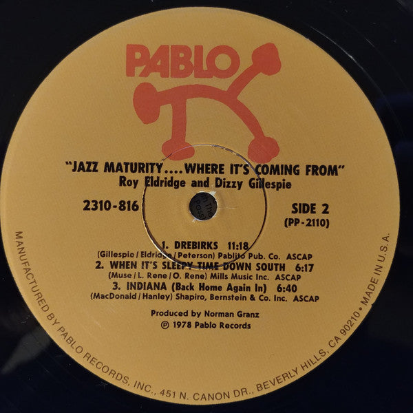 Dizzy Gillespie & Roy Eldridge : Jazz Maturity... Where It's Coming From (LP, Album)
