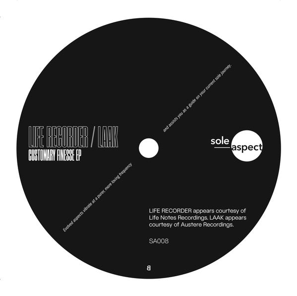 Life Recorder, Laak : Customary Finesse EP (12", EP)