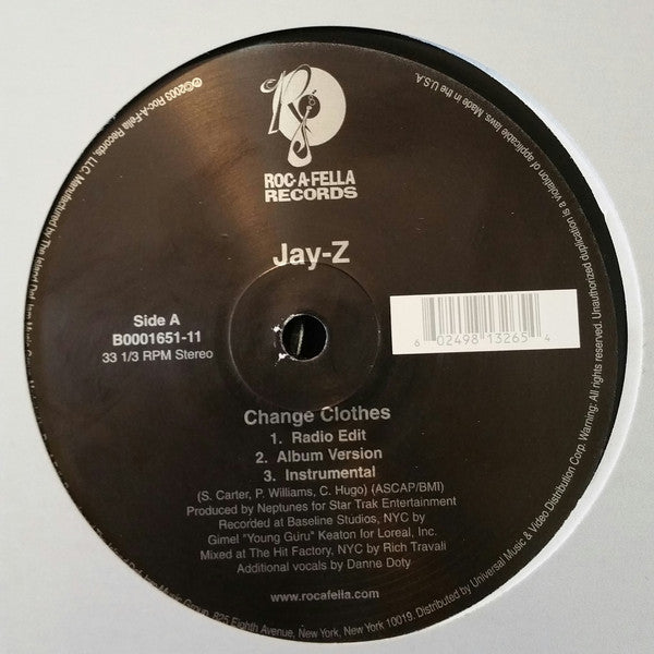 Jay-Z : Change Clothes (12", Single)