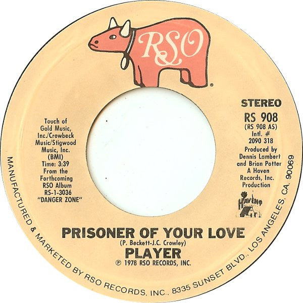 Player (4) : Prisoner Of Your Love (7", Single)