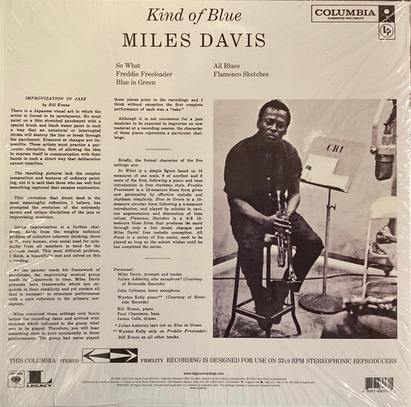 Miles Davis : Kind Of Blue (LP, Album, RE, RM, 180)