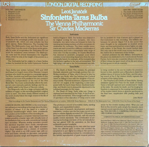 Leoš Janáček - Vienna Philharmonic*, Sir Charles Mackerras : Sinfonietta / Taras Bulba (LP, Album, Dig)
