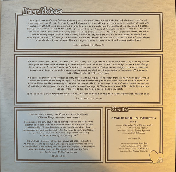 NicolArmarfi*, 88bit* : Katawa Shoujo: Piano Collections (2xLP, Gat)