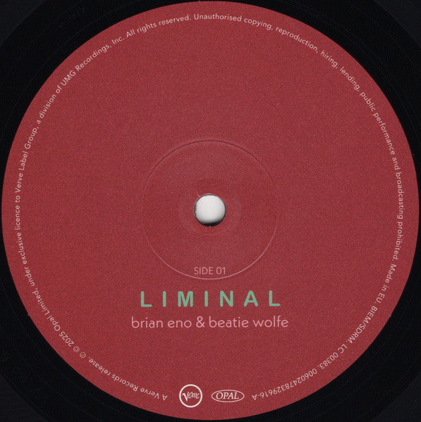 Beatie Wolfe & Brian Eno : Liminal (LP, Album, Bioplastic)