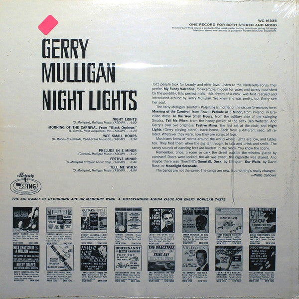 Gerry Mulligan : Night Lights (LP, Album, RE)