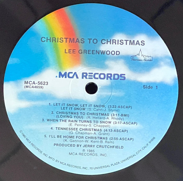 Lee Greenwood : Christmas To Christmas (LP, Album, Pin)